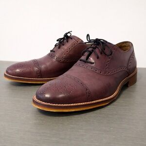 Johnston & Murphy Cap-Toe Oxford Dress Shoes – Men’s 9.5M – Burgundy Leather